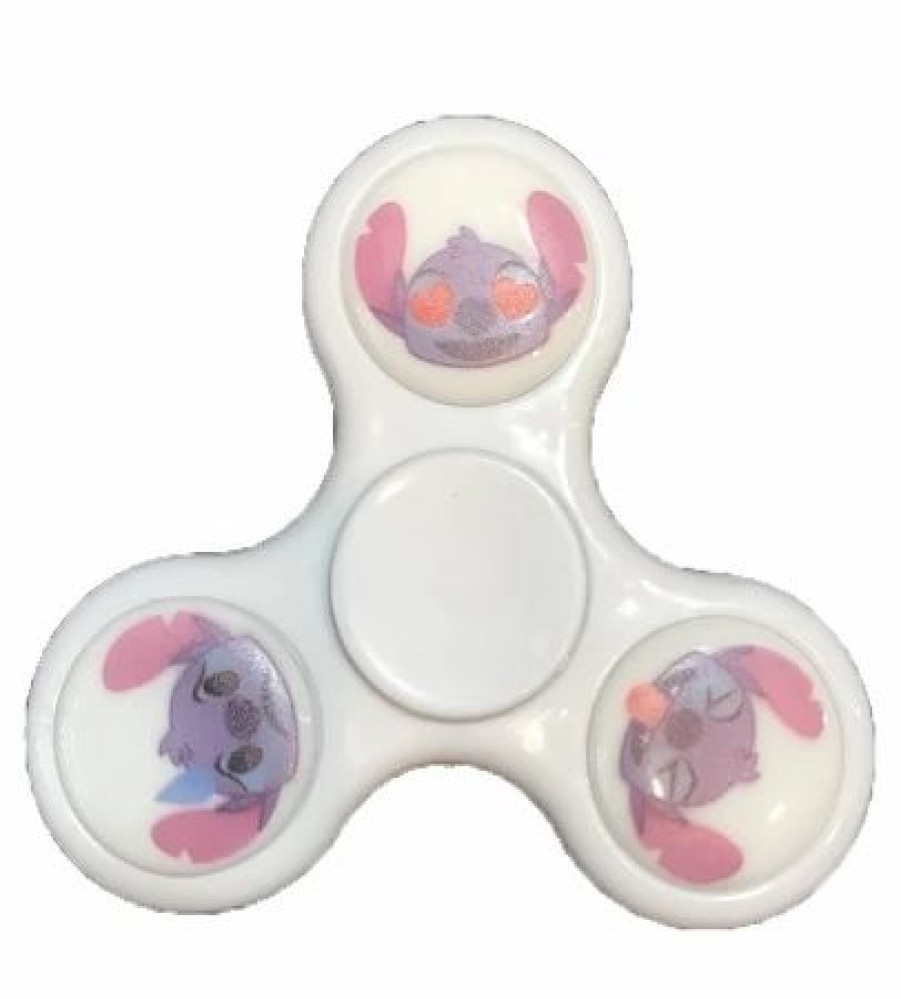 Toys * | Wholesale Disney Fidget Spinner Stitch Light Up White