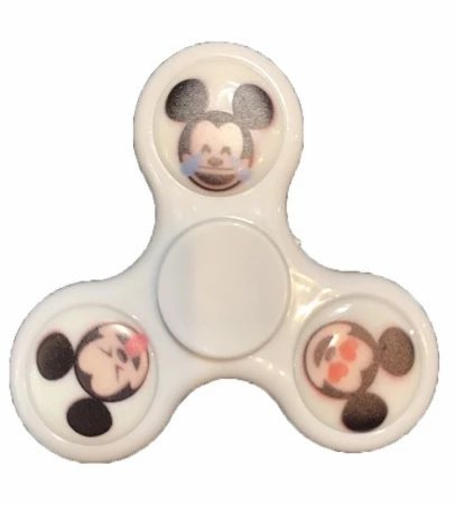 Toys * | Hot Sale Disney Fidget Spinner Mickey Mouse Light Up White