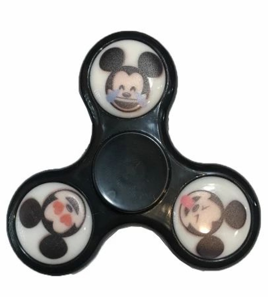 Toys * | Wholesale Disney Fidget Spinner Mickey Mouse Light Up Black