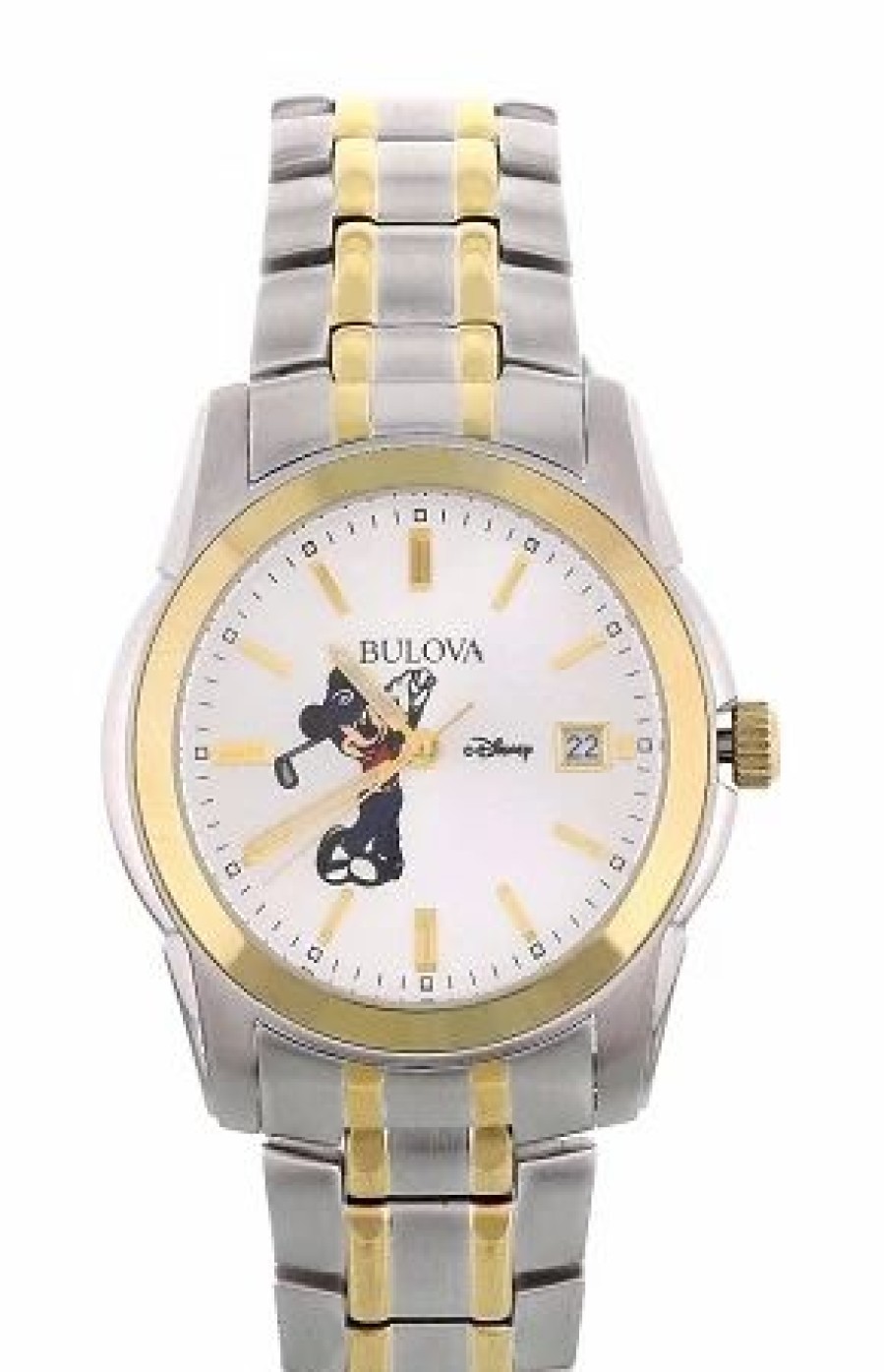 Toys * | Best Reviews Of Disney Wrist Watch For Men Bulova Golf Mickey Two-Tone